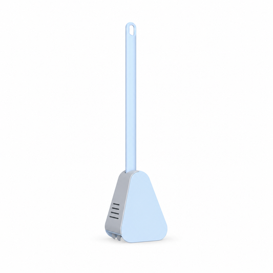 Flexible TPR Toilet Brush with Long Handle, Multi-Sided Cleaning Head for Bathroom and Toilet Bowl Cleaning