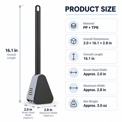 Flexible TPR Toilet Brush with Long Handle, Multi-Sided Cleaning Head for Bathroom and Toilet Bowl Cleaning