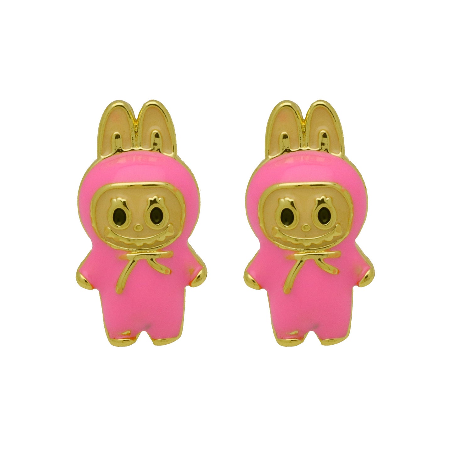 Drip oil colored cute cartoon character personality simple and versatile ear studs earrings