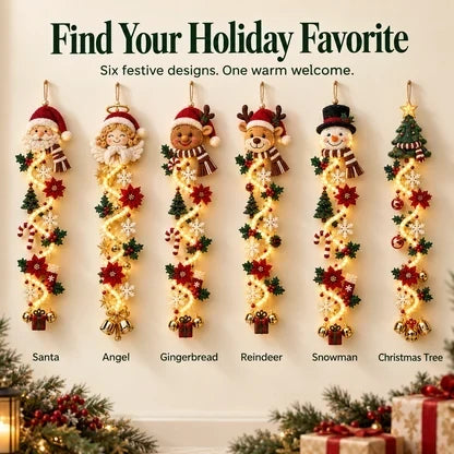 🎄Glowing Christmas Door Hanger – 6 Festive Light-Up Designs✨